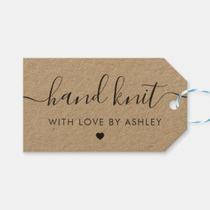 Knit à main avec amour, étiquette cadeau artisanal