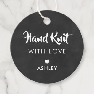 Knit à main avec amour, étiquette cadeau artisanal