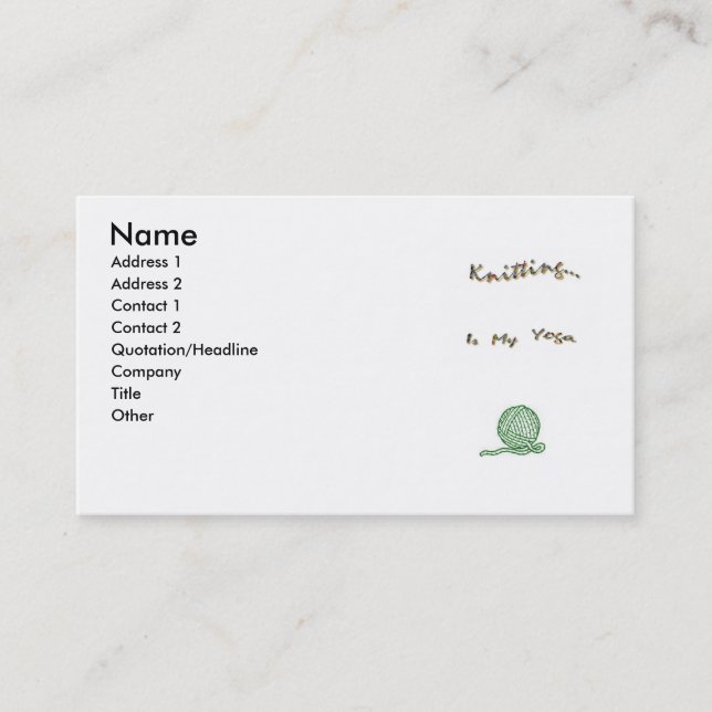 Knit comme cartes de yoga (Devant)