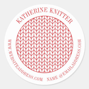 KNIT DE LIGNE ROUGE Gros Étiquettes d'affaires / S