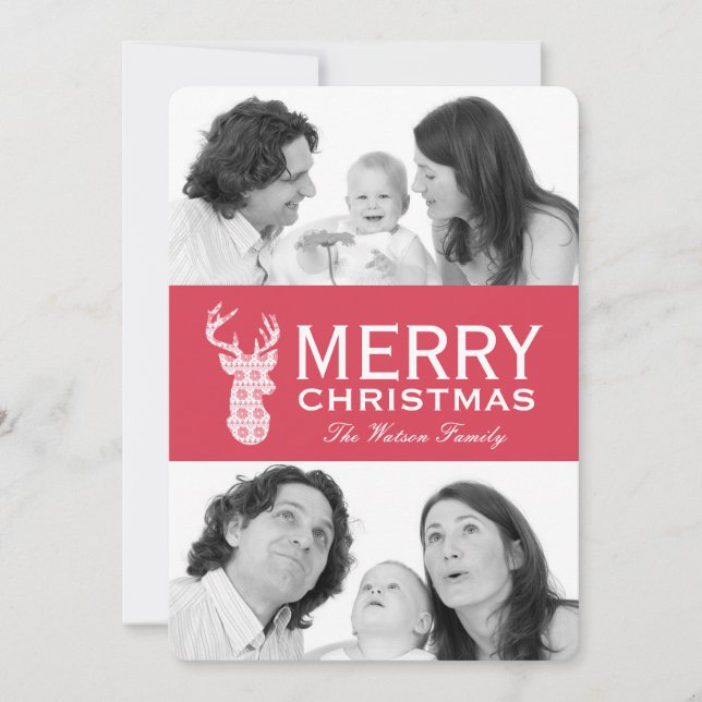 Knit d'hiver Carte de vacances Reindee de Noël (Devant)