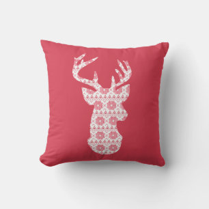Knit d'hiver Coussin de rennes de Noël