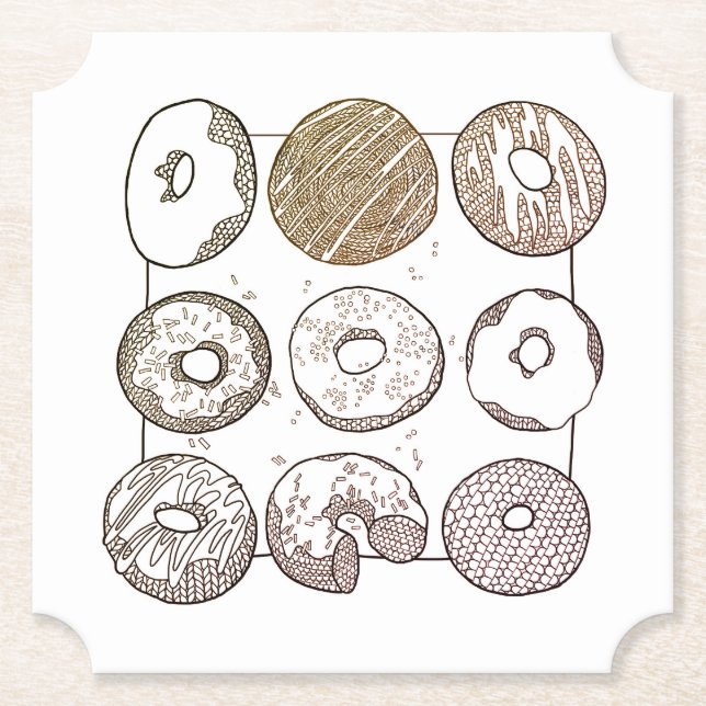 KNIT DONUTS Ticket Papieruntersetzer Untersetzer (Vorderseite)