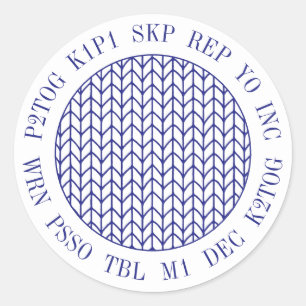 KNIT EN LIGNE BLEUE Mots Tricots Grand Stickers Ro