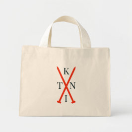 KNIT knitter's project bag small tote Mini Stoffbeutel
