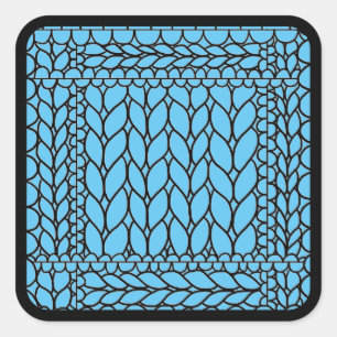 KNIT PURL BLUE Stickers grand Carré II