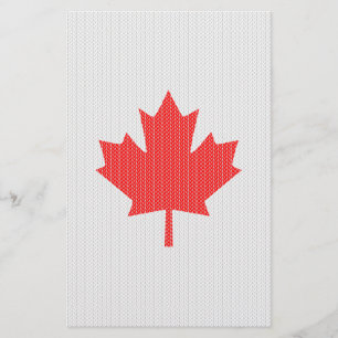 Knit Style Maple Leaf Knitting Motiv Briefpapier