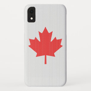 Knit Style Maple Leaf Knitting Motiv iPhone XR Hülle