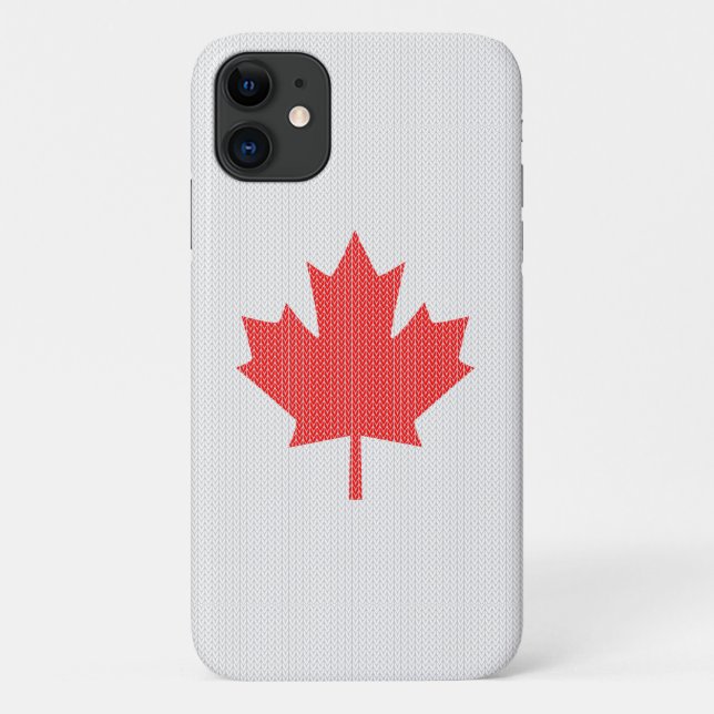Knit Style Maple Leaf Knitting Motiv Case-Mate iPhone Hülle (Rückseite)
