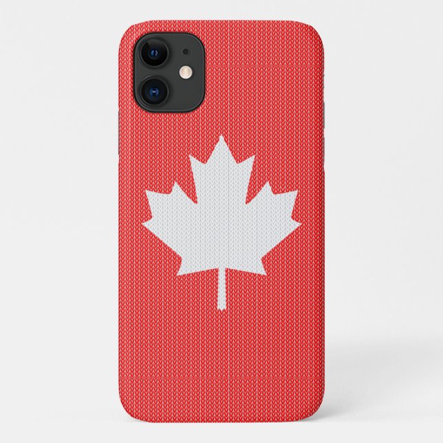 Knit Style Maple Leaf Knitting Motiv Case-Mate iPhone Hülle (Rückseite)