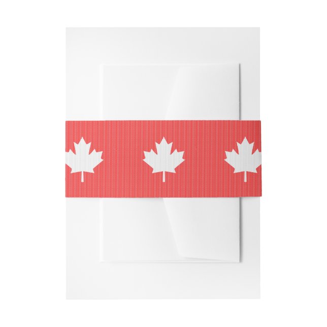 Knit Style Maple Leaf Knitting Motiv Einladungsbanderole (Vorderseite Beispiel)