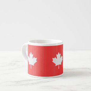 Knit Style Maple Leaf Knitting Motiv Espressotasse