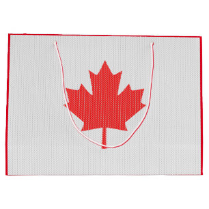 Knit Style Maple Leaf Knitting Motiv Große Geschenktüte