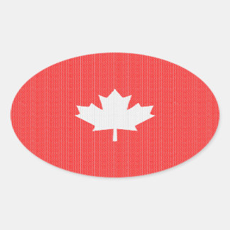 Knit Style Maple Leaf Knitting Motiv Ovaler Aufkleber