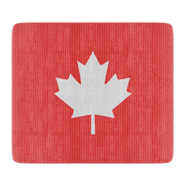 Knit Style Maple Leaf Knitting Motiv Schneidebrett (Vorderseite)