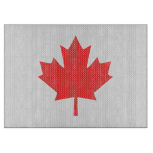 Knit Style Maple Leaf Knitting Motiv Schneidebrett