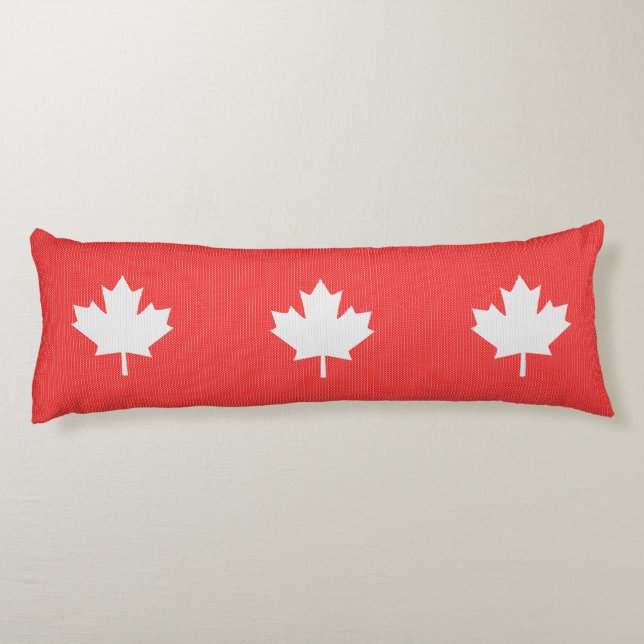 Knit Style Maple Leaf Knitting Motiv Seitenschläferkissen (Rückseite)