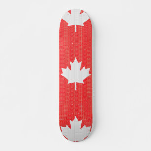 Knit Style Maple Leaf Knitting Motiv Skateboard