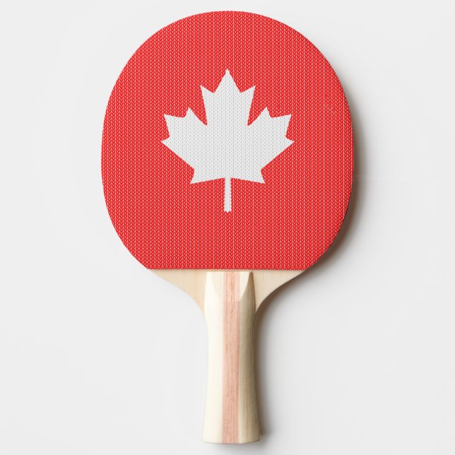 Knit Style Maple Leaf Knitting Motiv Tischtennis Schläger (Vorderseite)