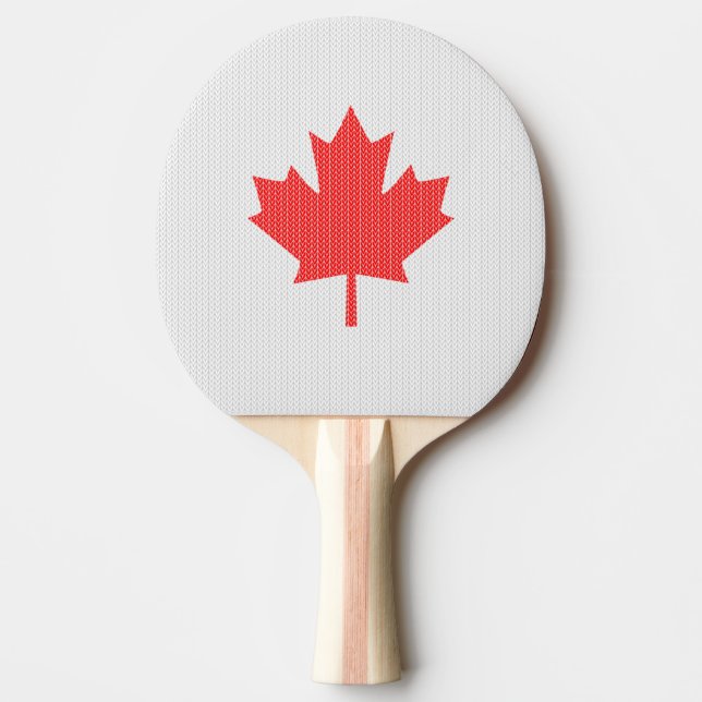 Knit Style Maple Leaf Knitting Motiv Tischtennis Schläger (Vorderseite)