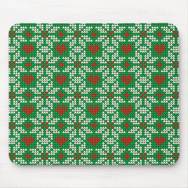 Knitted Christmas pattern Mousepad (Vorne)