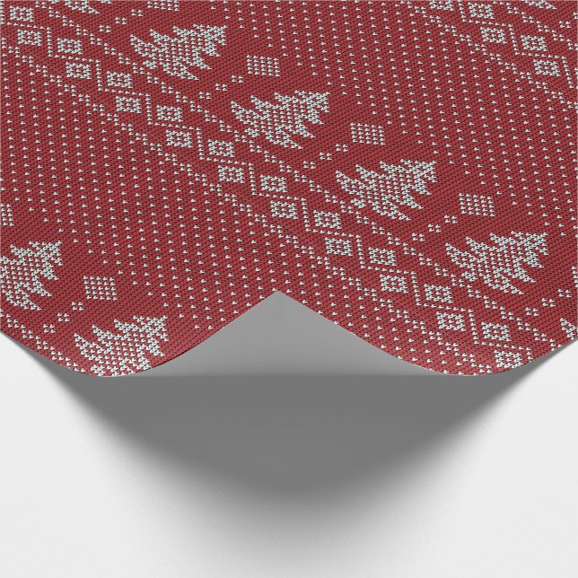 Knitted Holiday Cozy Pattern Geschenkpapier (Ecke)