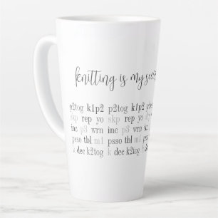 KNITTEN IST MEINE ZWEITE SPRACHE, hoch Latte Tasse