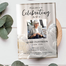 Knitter, Crafts, Celebration of Life Funeral Photo Einladung