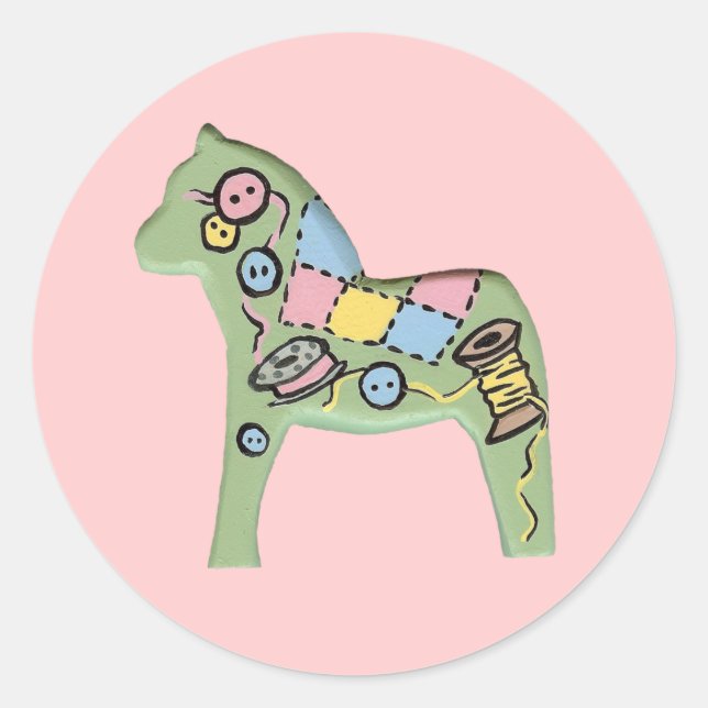 Knitter Dala Horse Sticker (Vorderseite)
