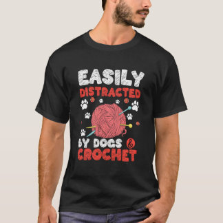 Knitter-Knetgewebe-Knetkronen-Kegelgarn Crocheting T-Shirt