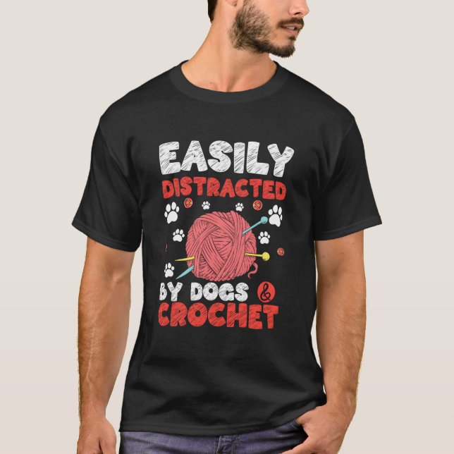 Knitter-Knetgewebe-Knetkronen-Kegelgarn Crocheting T-Shirt (Vorderseite)
