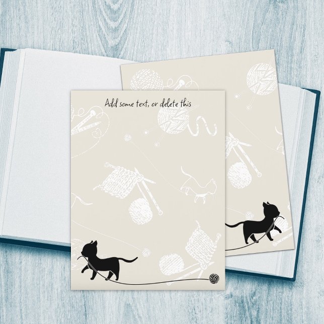 Knitter-Theme-Katzen Garn Leere Scrapbook Papier (Von Creator hochgeladen)