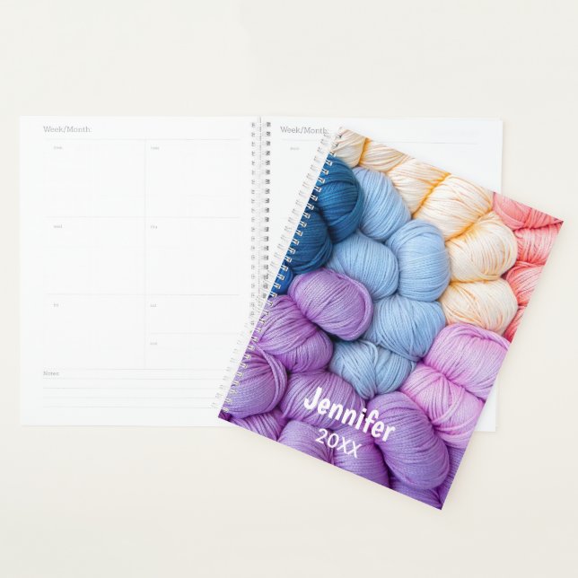 Knittergarnbälle Farbvoller Personalisierter Name Planer (Anzeige)