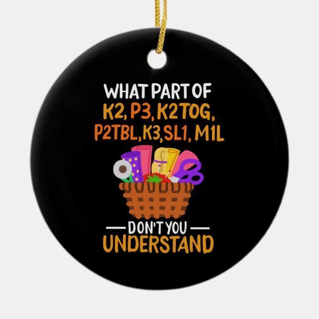 Knittern Funny Knitting Quotes Keramik Ornament (Vorne)