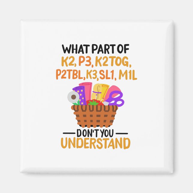 Knittern Funny Knitting Quotes Magnet (Vorne)