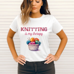 Knittern ist die Therapie für meine Frau T-Shirt