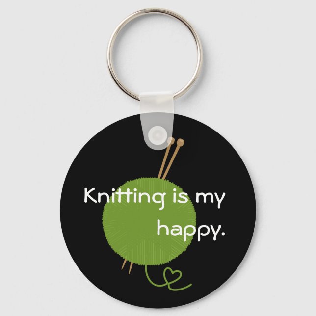 Knittern ist mein glücklicher Schlüsselanhänger (Vorderseite)