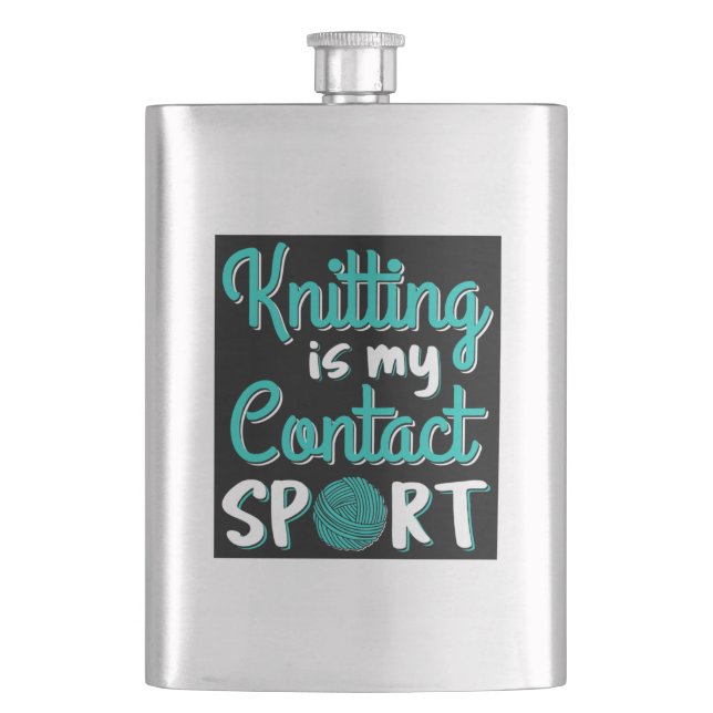 Knittern ist mein Kontakt Sport Flachmann (Vorderseite)