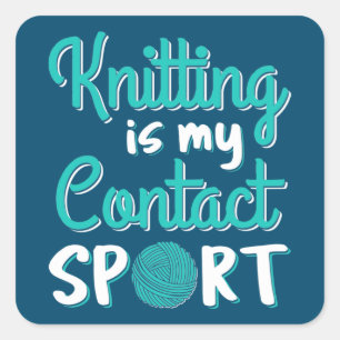 Knittern ist mein Kontakt Sport Quadratischer Aufkleber