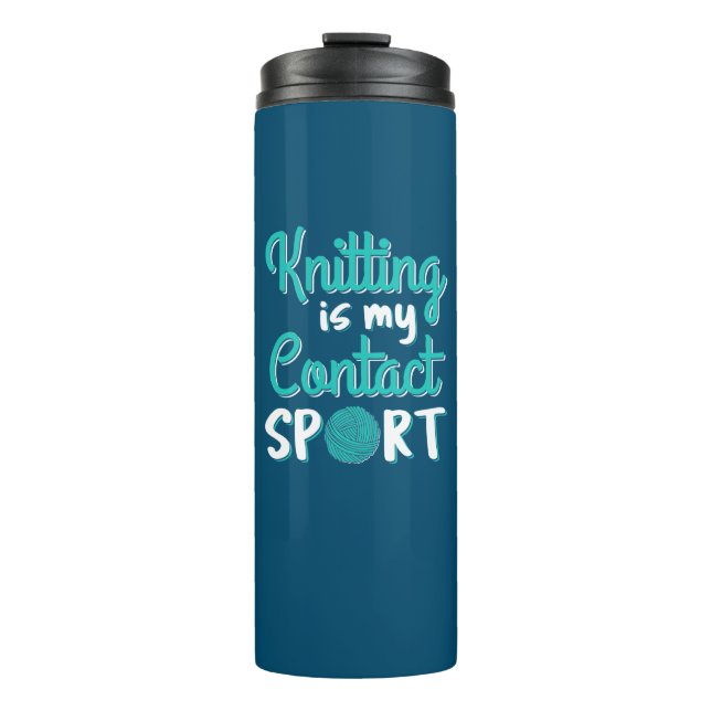 Knittern ist mein Kontakt Sport Thermosbecher (Vorderseite)