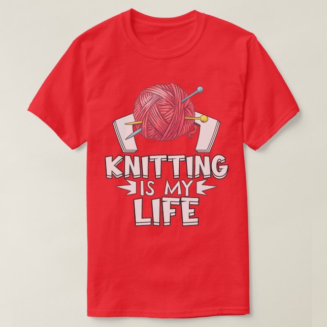 Knittern ist mein Lebensgenuss T-Shirt (Design vorne)