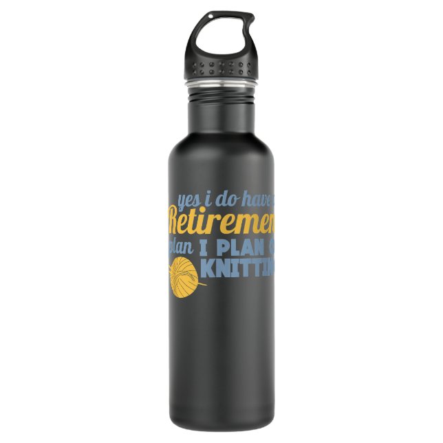 Knittern ist mein Lieblingssport - Knittern C Edelstahlflasche (Vorderseite)