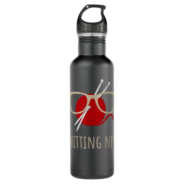 Knittern ist mein Lieblingssport - Knittern C Edelstahlflasche (Vorderseite)