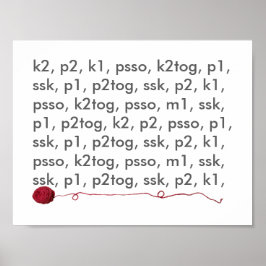 Knittern Lingo Rote Garne Kunsthandwerk Poster