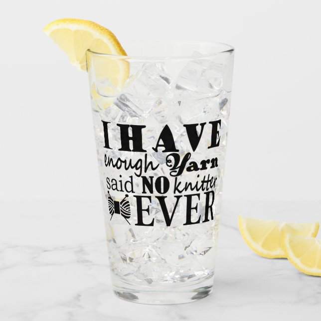 Knittern ・ Nicht genug Garnhandwerk Glas (Vorderseite Ice)