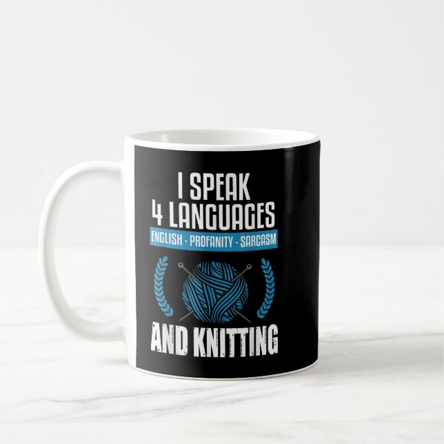 Knittern Sarcastic Knitting Sprichwort Funny Knitt Kaffeetasse (Links)