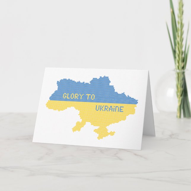 Knittern ukrainischer Staat Landkarte Text Ruhm an (Vorderseite)
