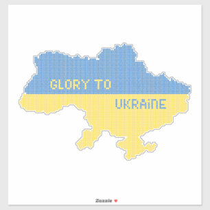 Knittern ukrainischer Staat Landkarte Text Ruhm an Aufkleber