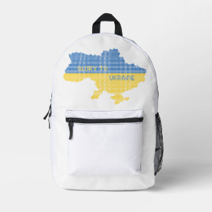 Knittern ukrainischer Staat Landkarte Text Ruhm an Bedruckter Rucksack