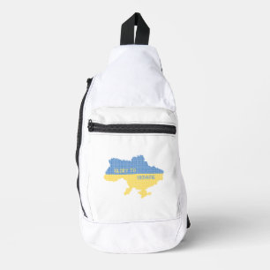 Knittern ukrainischer Staat Landkarte Text Ruhm an Crossbody Bag